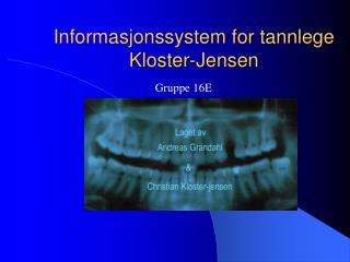Informasjonssystem for tannlege Kloster-Jensen