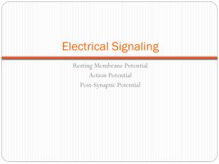 Electrical Signaling