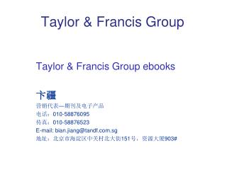 Taylor &amp; Francis Group