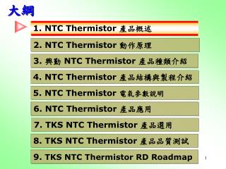 1. NTC Thermistor 產品概述
