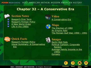 Chapter 32 – A Conservative Era