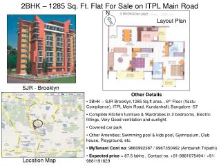 2BHK – 1285 Sq. Ft. Flat For Sale on ITPL Main Road