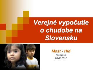 Verejné vypočutie o chudobe na Slovensku