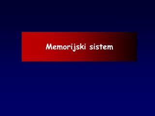 Memorijski sistem