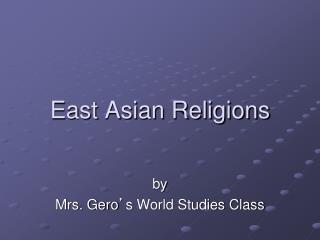 East Asian Religions