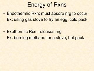 Energy of Rxns