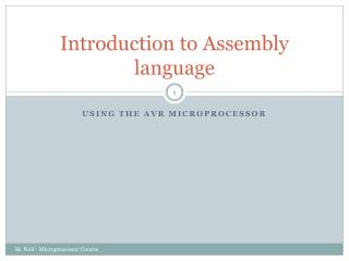 Introduction to Assembly language