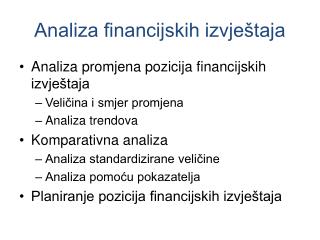 Analiza financijskih izvještaja