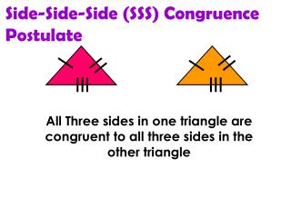 Side-Side-Side (SSS) Congruence Postulate