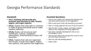 Georgia Performance Standards