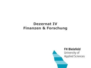 Dezernat IV Finanzen &amp; Forschung
