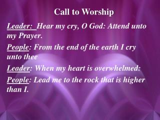 Call to Worship