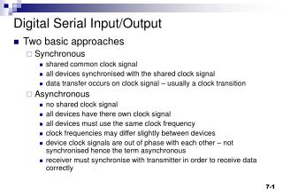Digital Serial Input/Output