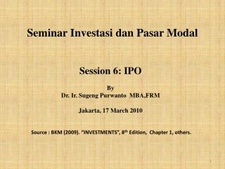 Seminar Investasi dan Pasar Modal