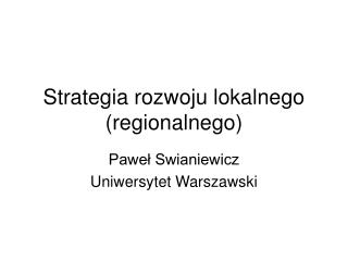 Strategia rozwoju lokalnego (regionalnego)