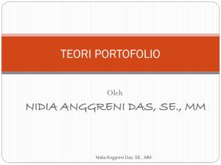 TEORI PORTOFOLIO