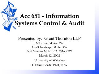 Acc 651 - Information Systems Control &amp; Audit