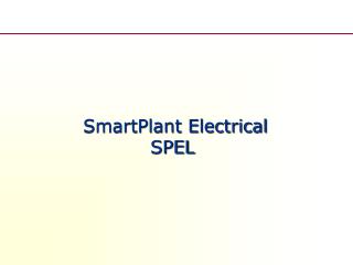 SmartPlant Electrical SPEL