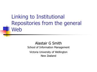 Linking to Institutional Repositories from the general Web