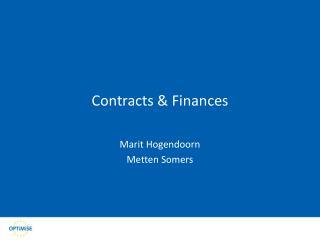 Contracts &amp; Finances