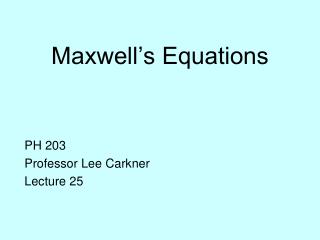 Maxwell’s Equations