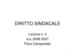 DIRITTO SINDACALE