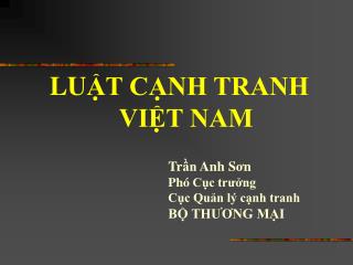 LU ẬT CẠNH TRANH VIỆT NAM