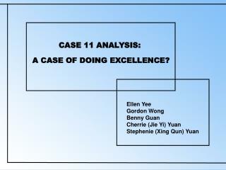 CASE 11 ANALYSIS: