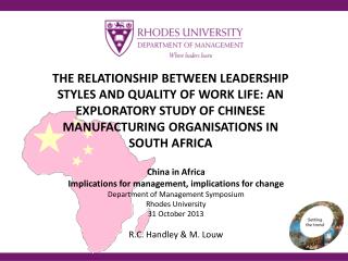 China in Africa Implications for management, implications for change