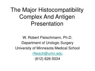 The Major Histocompatibility Complex And Antigen Presentation