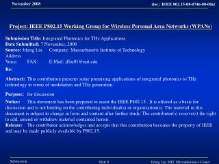 Project: IEEE P802.15 Working Group for Wireless Personal Area Networks (WPANs)