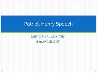Patrick Henry Speech