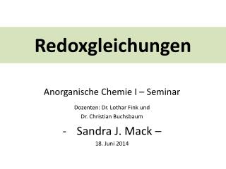 Redoxgleichungen