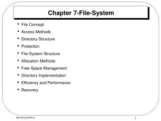 Chapter 7- File-System