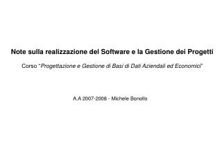 A.A 2007-2008 - Michele Bonollo