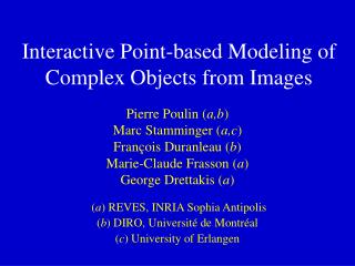 Interactive Point-based Modeling of Complex Objects from Images