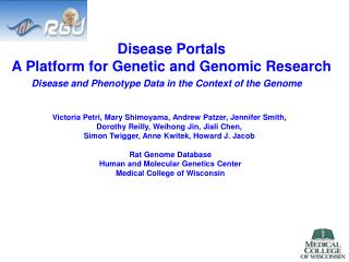 Disease Portals A Platform for Genetic and Genomic Research