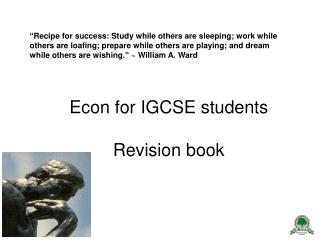 Econ for IGCSE students Revision book