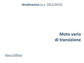 Idrodinamica (a.a. 2011/2012)