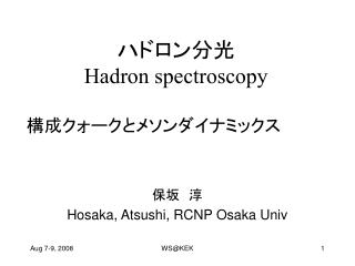 ハドロン分光 Hadron spectroscopy