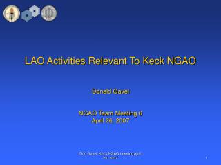 LAO Activities Relevant To Keck NGAO