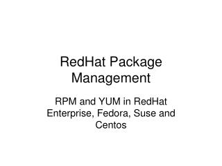 RedHat Package Management