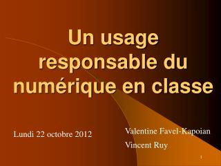 Un usage responsable du numérique en classe