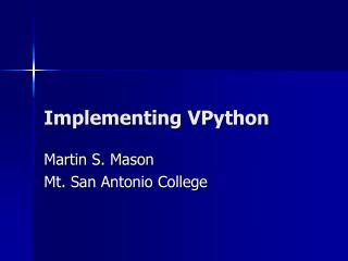Implementing VPython