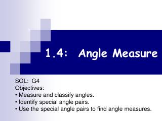 1.4: Angle Measure