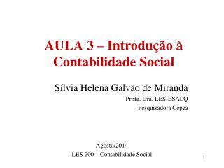 AULA 3 – Introdução à Contabilidade Social