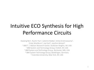 Intuitive ECO Synthesis for High Performance Circuits