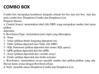COMBO BOX