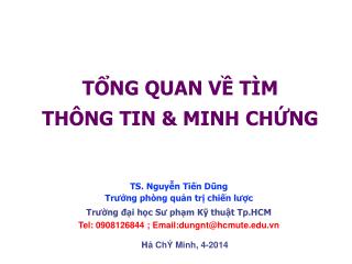 TỔNG QUAN VỀ TÌM THÔNG TIN &amp; MINH CHỨNG