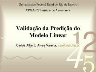 Validação da Predição do Modelo Linear